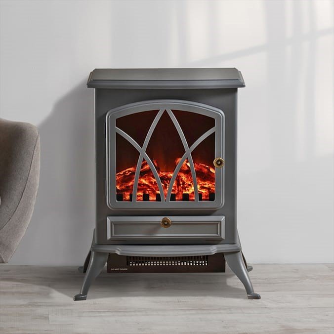 DAEWOO 2KW ELECTRIC STOVE HEATER (charcoal grey) HardwareStoreIreland.
