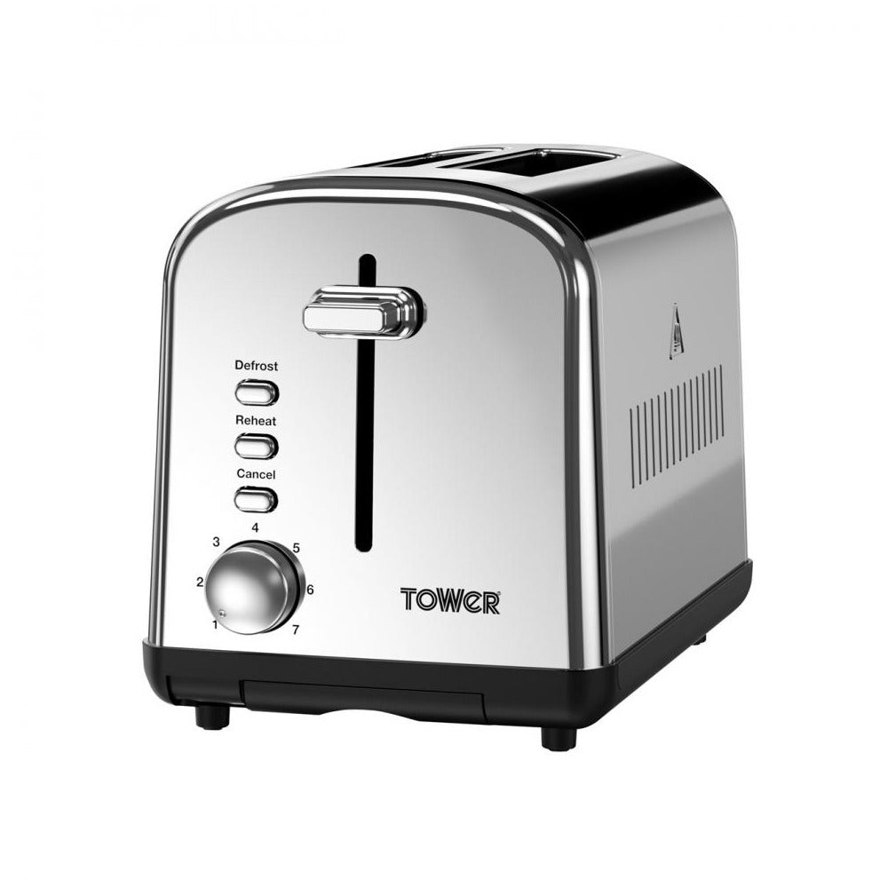TOWER 2 SLICE TOASTER STAINLESS STEEL