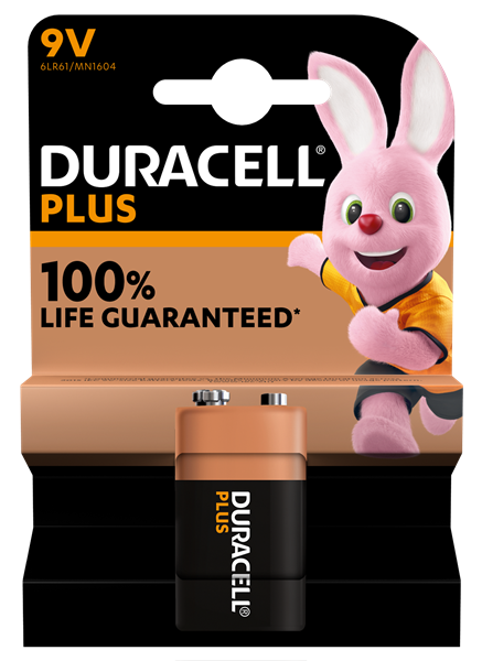 SMOKE ALARM BATTERIES DURACELL PLUS 9V (PACK OF 10)( 60 batteries)