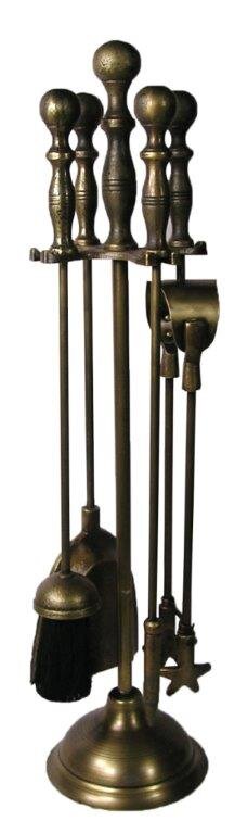 MANSION 25" ANTIQUE BRASS COMPANION SET