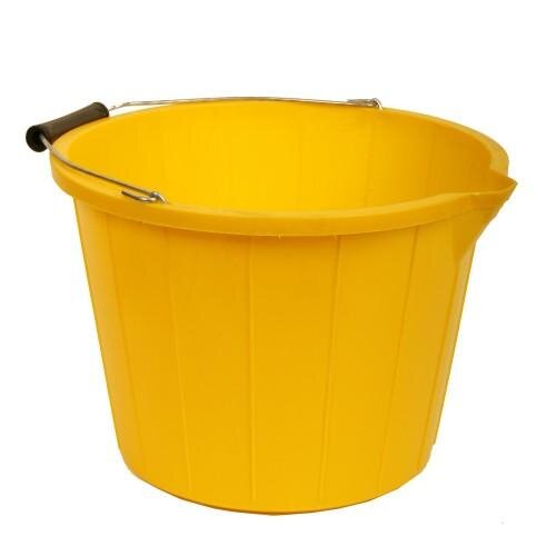 3 GALLON (14 LITRE) YELLOW HEAVY DUTY BUCKET (PACK OF 12)