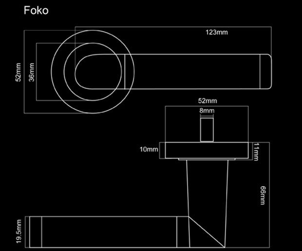FORTESSA FOKO SATIN POLISHED CHROME (PACK OF 5 )Escutcheons Included