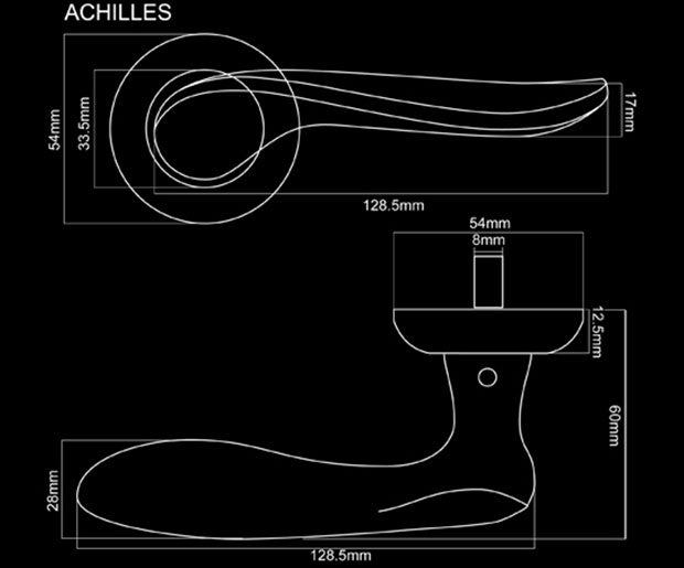 Fortessa Achilles Antique Bronze complete Handle set with escutcheons (PACK OF 5)