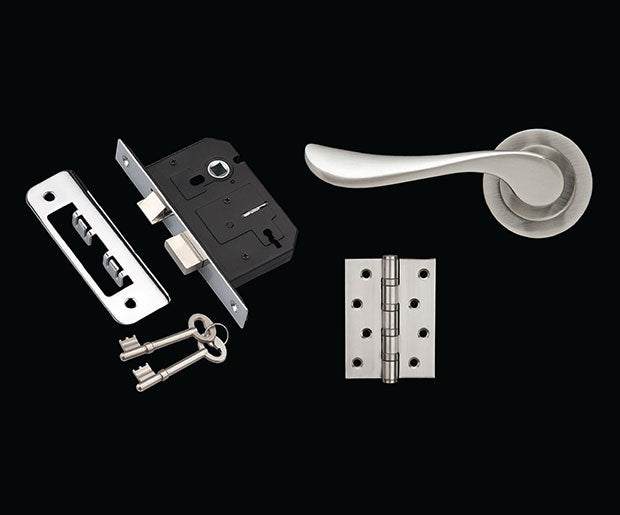 Fortessa Achilles Door Handle satin nickel PRIVACY BOXSET W/C