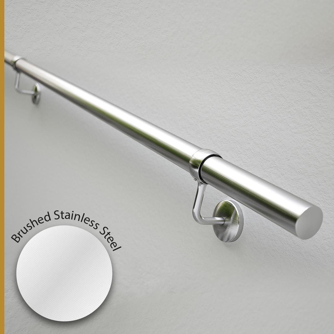 Rothley Stainless steel Handrail kit, (L)3.6m(3X1.2MTR) BRUSHED STAINLESS STEEL