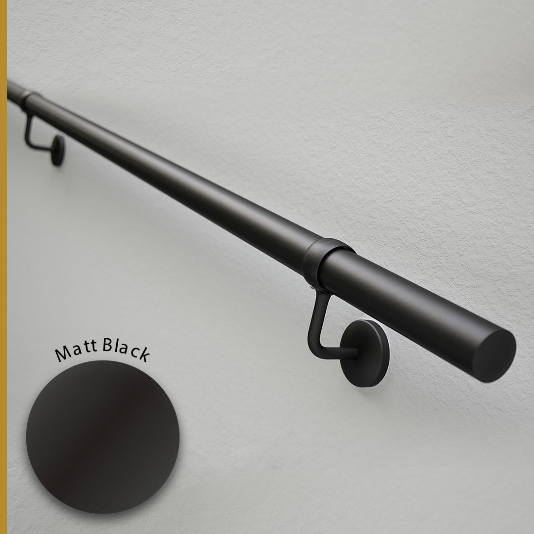 Rothley Stainless steel Handrail kit, (L)3.6m(3X1.2MTR)MATT BLACK