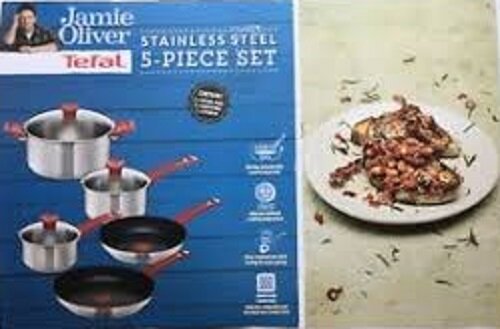 TEFAL ''JAMIE OLIVER'' STAINLESS STEEL INDUCTION 5 PIECE SET