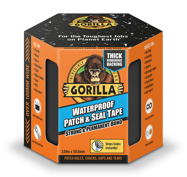 GORILLA WATERPROOF PATCH & SEAL TAPE 3 MTR BLACK