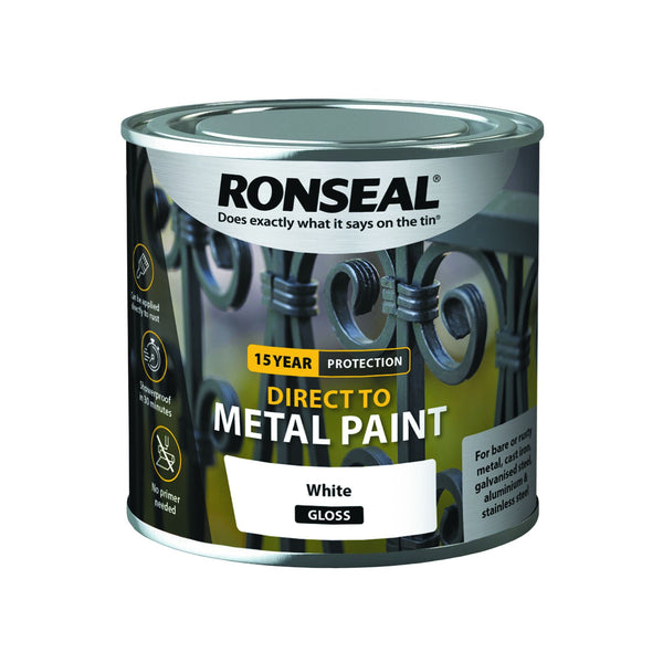 RONSEAL DIRECT TO METAL WHITE GLOSS 250 ML