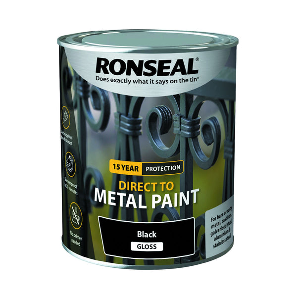 RONSEAL DIRECT TO METAL BLACK GLOSS 750 ML