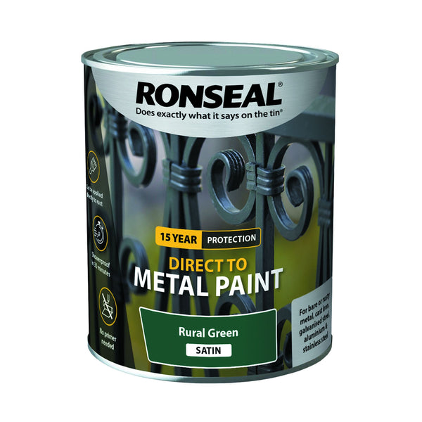 RONSEAL DIRECT TO METAL RURAL GREEN SATIN 750 ML