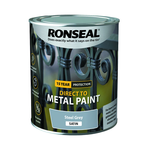 RONSEAL DIRECT TO METAL STEEL GREY SATIN 750 ML