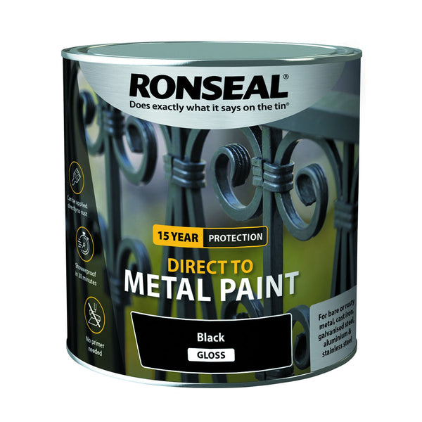 RONSEAL DIRECT TO METAL BLACK GLOSS 2.5 LTR