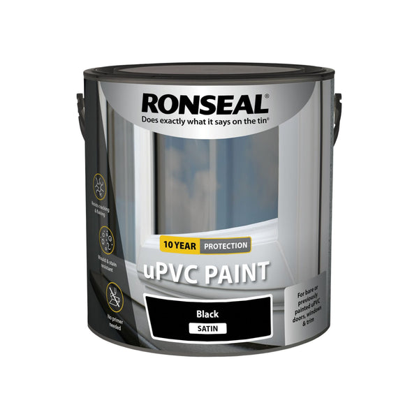 RONSEAL UPVC PAINT BLACK SATIN 2.5 LTR