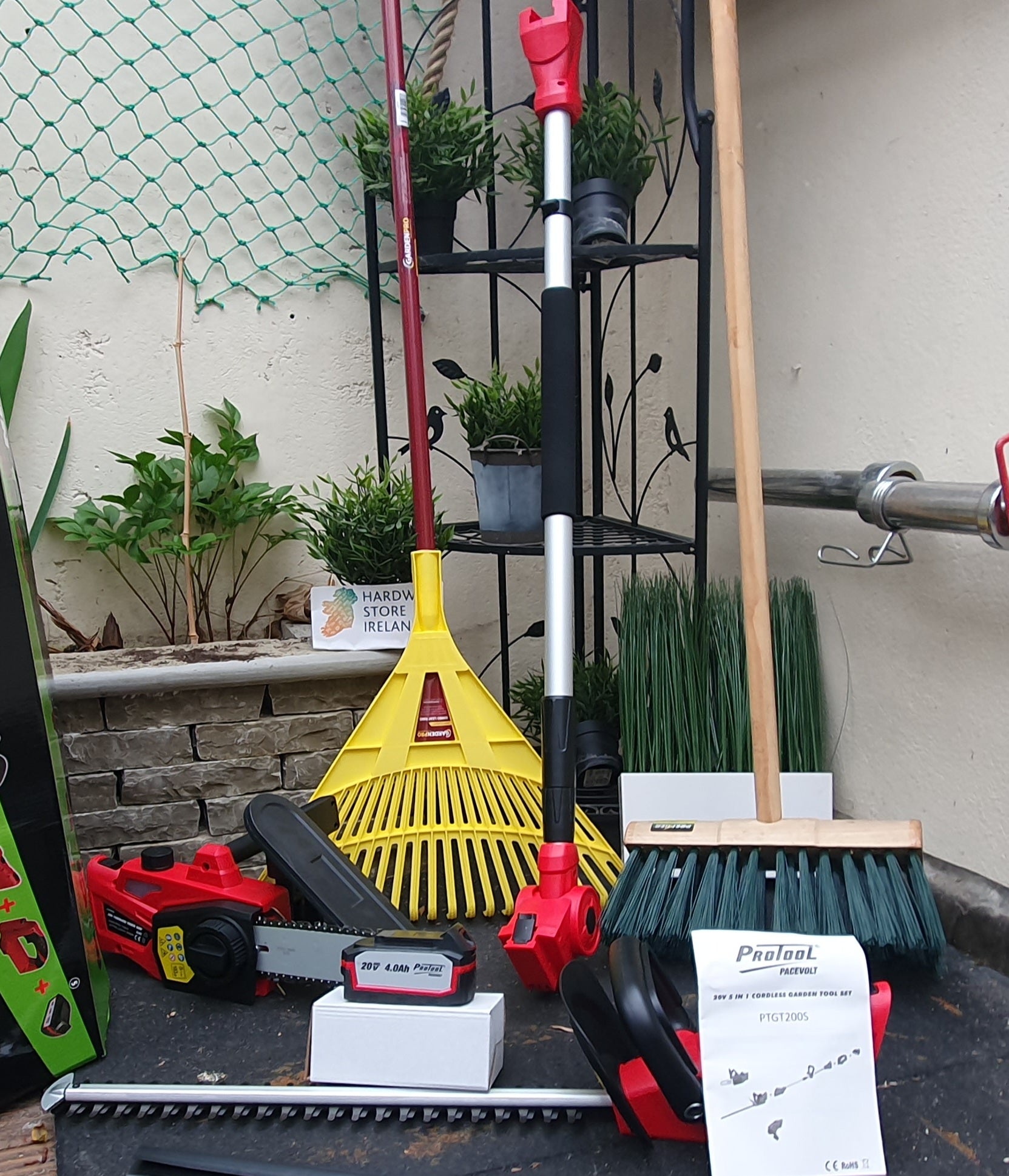 PROTOOL 5 IN 1 BATTERY POWERED GARDEN MULTI-TOOL SET 20V (WITH YARDBRU ...