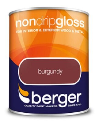 BERGER NON-DRIP GLOSS PAINT BURGUNDY 750 ML