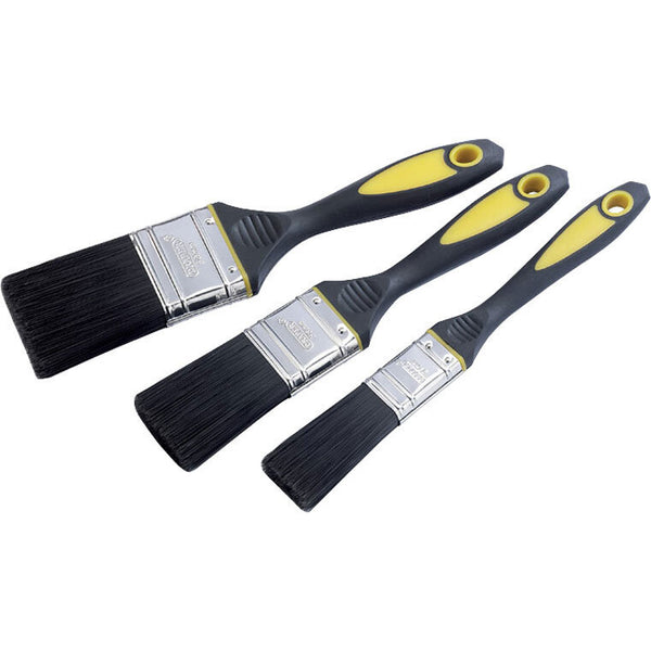 STANLEY DYNAGRIP NATURAL BRISTLE PAINT BRUSH 3 PIECE SET 25MM/38MM/50MM