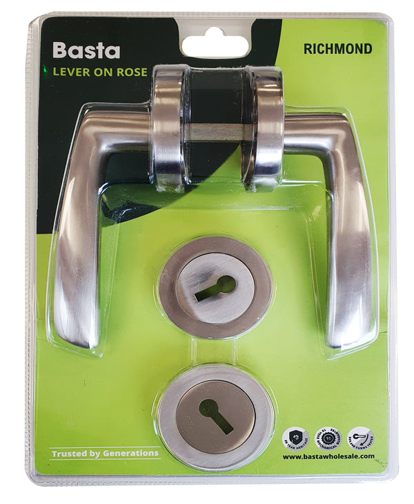 BASTA RICHMOND LEVER(PACK OF 5) ON ROSE WITH ESCUTCHEON (PACK OF 5)