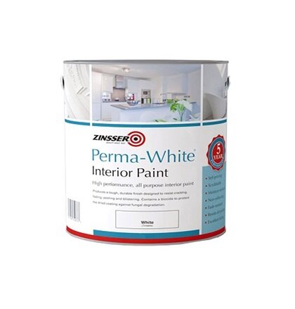 ZINSSER PERMA WHITE INTERIOR PAINT SATIN 2.5LTR