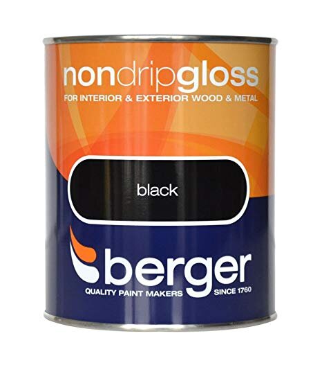 BERGER NON-DRIP PAINT GLOSS BLACK 750 ML