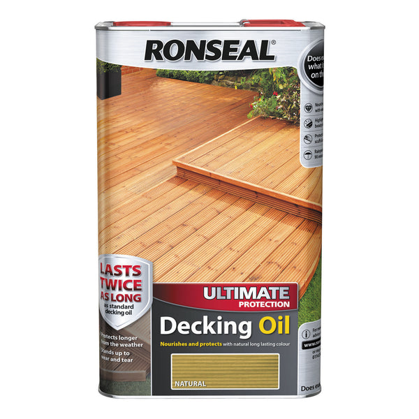 RONSEAL ULTIMATE PROTECTION DECKING OIL NATURAL CLEAR 5 LTR