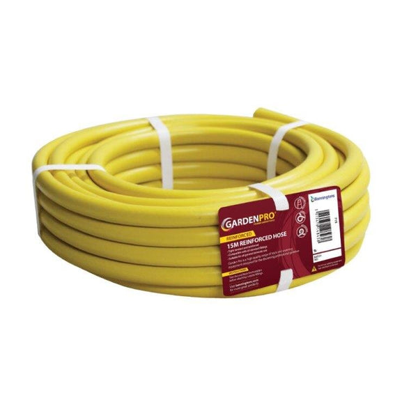 GARDENPRO 15 MTR YELLOW REINFORCED GARDEN HOSE