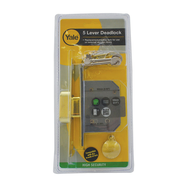 YALE 2.5'' BRASS 5 LEVER DEADLOCK