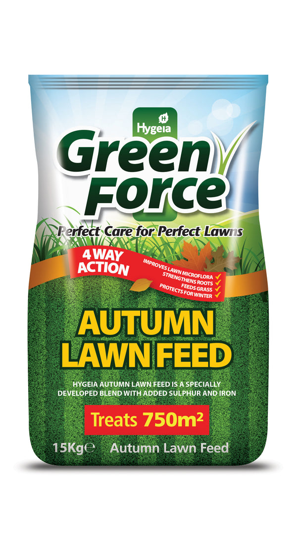 HYGEIA GREENFORCE AUTUMN LAWN FEED WEED & MOSKILLER 15 KG