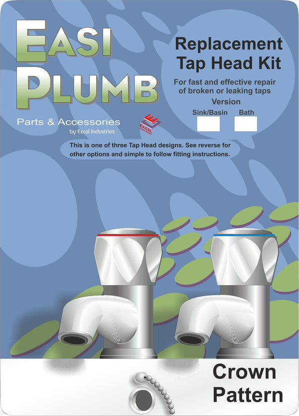 Easi Plumb 1/2" Replacement Tap Head Kit Crown Pattern