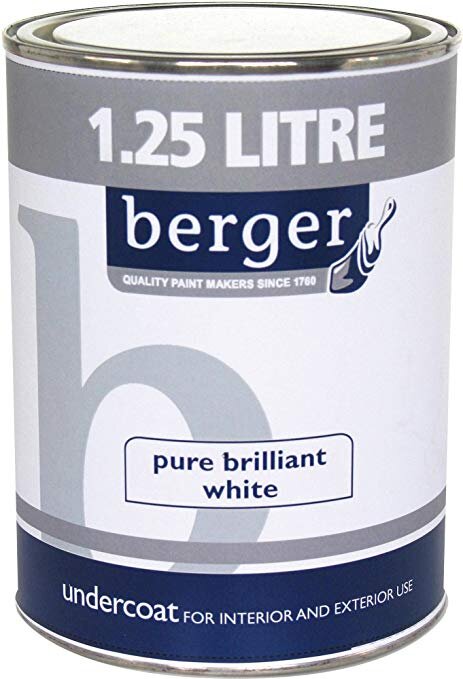 BERGER UNDERCOAT PAINT BRILLIANT WHITE 1.25 LTR