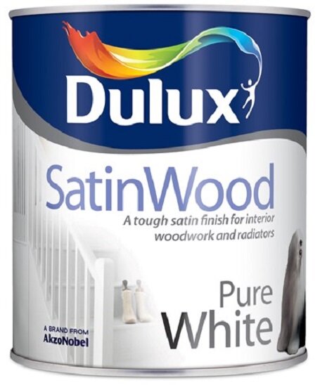 DULUX SATINWOOD PURE BRILLIANT WHITE 750ML