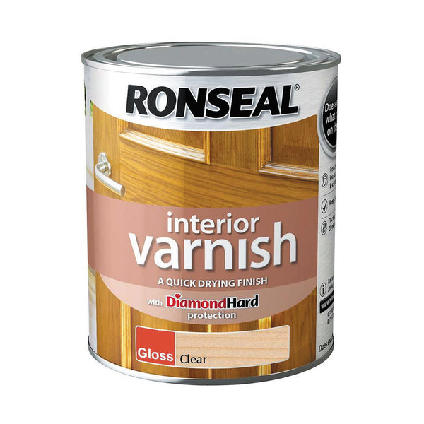 RONSEAL QUICK DRYING VARNISH GLOSS CLEAR 750 ML