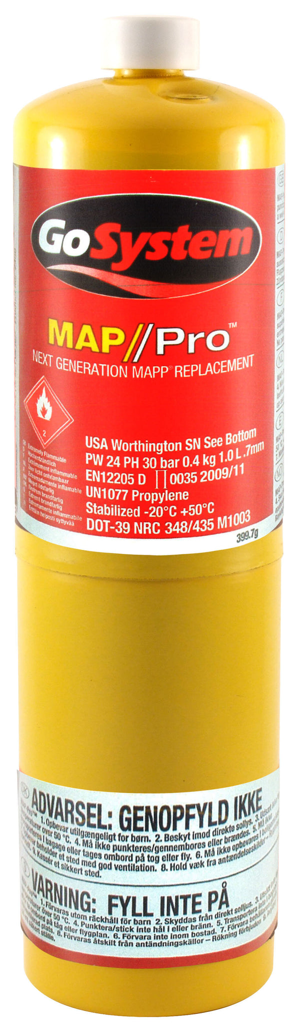 GO SYSTEM MAP PROFESIONAL GAS MIX CYLINDER 2450 400G