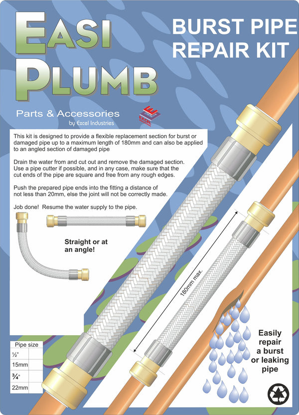 Easi Plumb 1/2" C x C Flexible Burst Pipe Connector