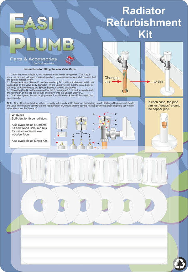 Easi Plumb White 3 Rad Radiator Refurbishment Kit