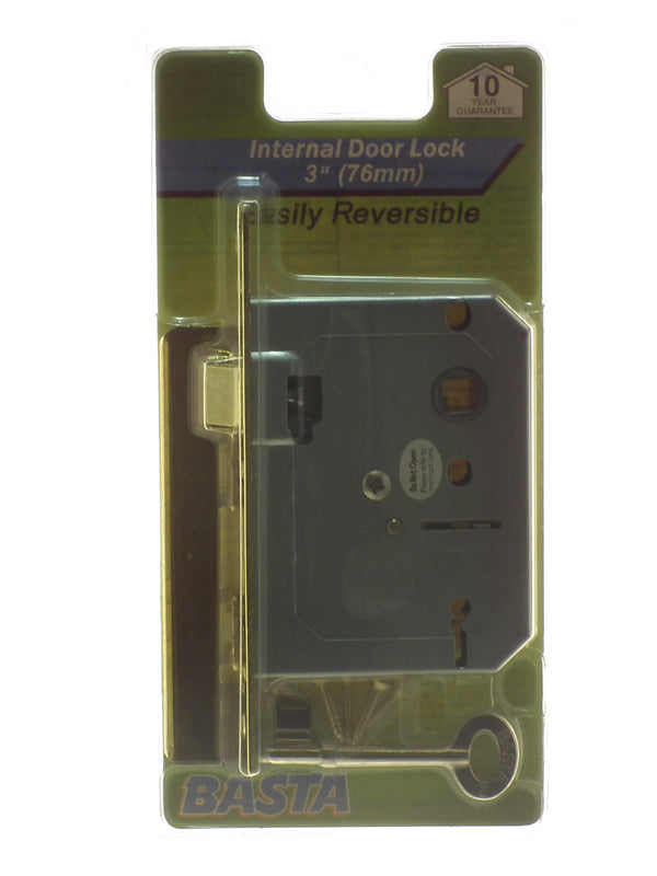 BASTA 76 MM INTERNAL SASH LOCK BRASS  (PACK OF 5)