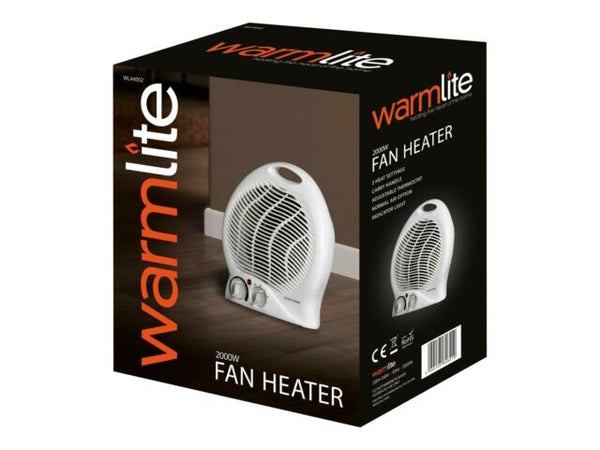 WARMLITE 2KW UPRIGHT FAN HEATER WITH THERMOSTAT