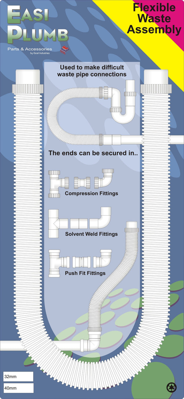 Easi Plumb 40mm Flexy Waste Assembly (1Mtr)