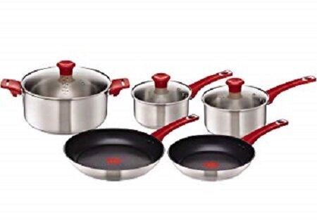 TEFAL ''JAMIE OLIVER'' STAINLESS STEEL INDUCTION 5 PIECE SET