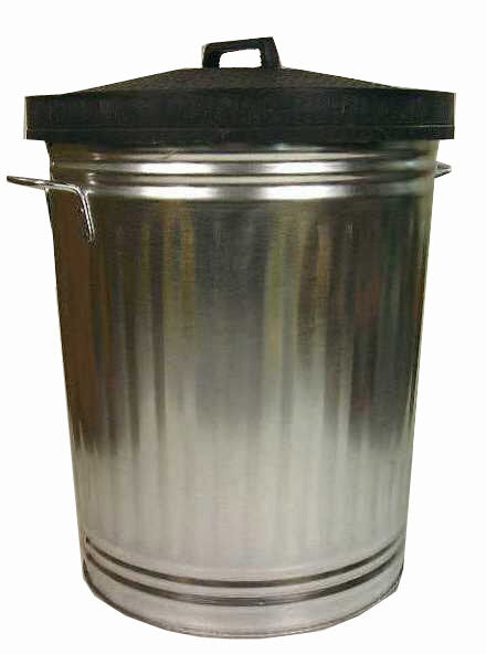 GALVANISED DUSTBIN WITH RUBBER LID