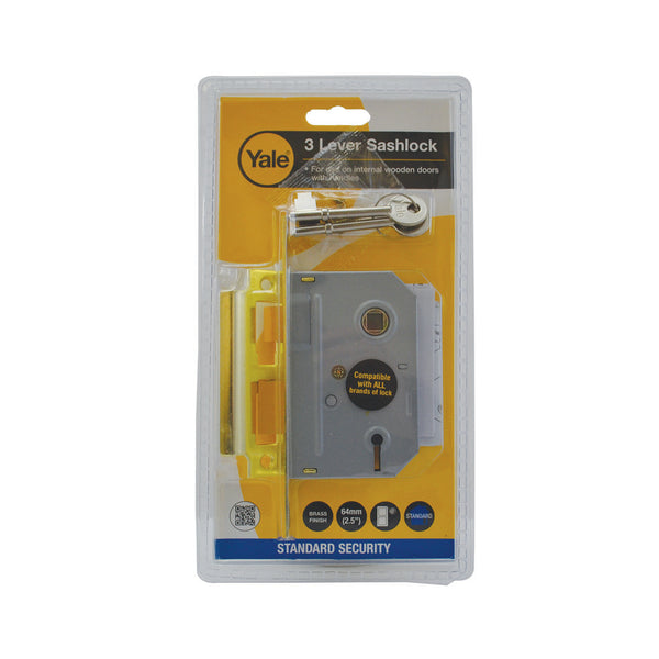 YALE 2.5'' BRASS 3 LEVER SASHLOCK