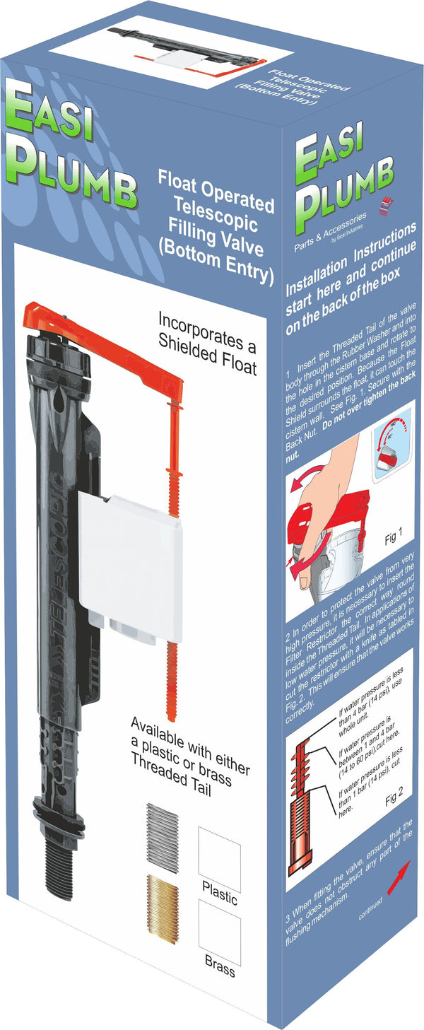 Easi Plumb 1/2" Brass Tail Bottom Entry Filling Valve