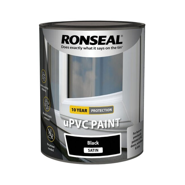 RONSEAL UPVC PAINT BLACK SATIN 750 ML