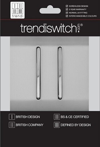 TRENDI 2 GANG 2 WAY SWITCH STAINLESS STEEL (PACK OF 5)