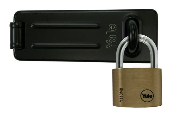 YALE 40MM BRASS PADLOCK & HASP