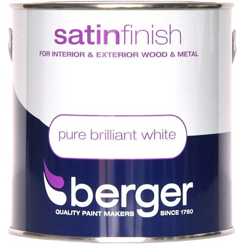 BERGER SATIN FINISH PAINT BRILLIANT WHITE 2.5 LTR