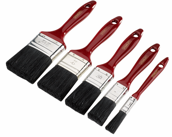 STANLEY DECORATOR PAINT BRUSH 5 PIECE SET 1/2" 1" 11/2" 2" 3"