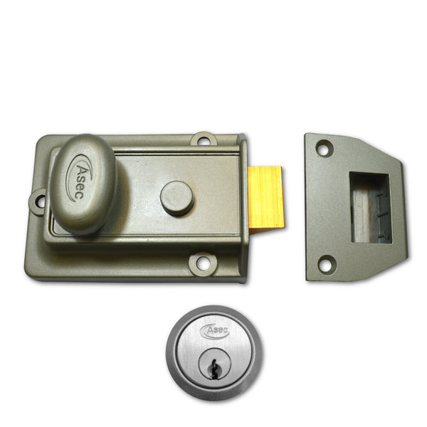 BASTA NIGHTLATCH SS 651 WITH BRASS CYLINDER