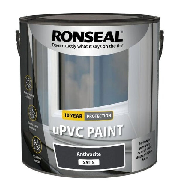 RONSEAL UPVC PAINT ANTHRACITE SATIN 2.5 LTR