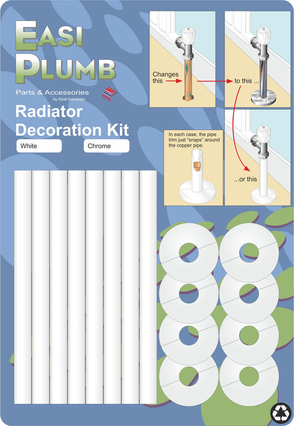 Easi Plumb White 4 Rad Radiator Decoration Kit